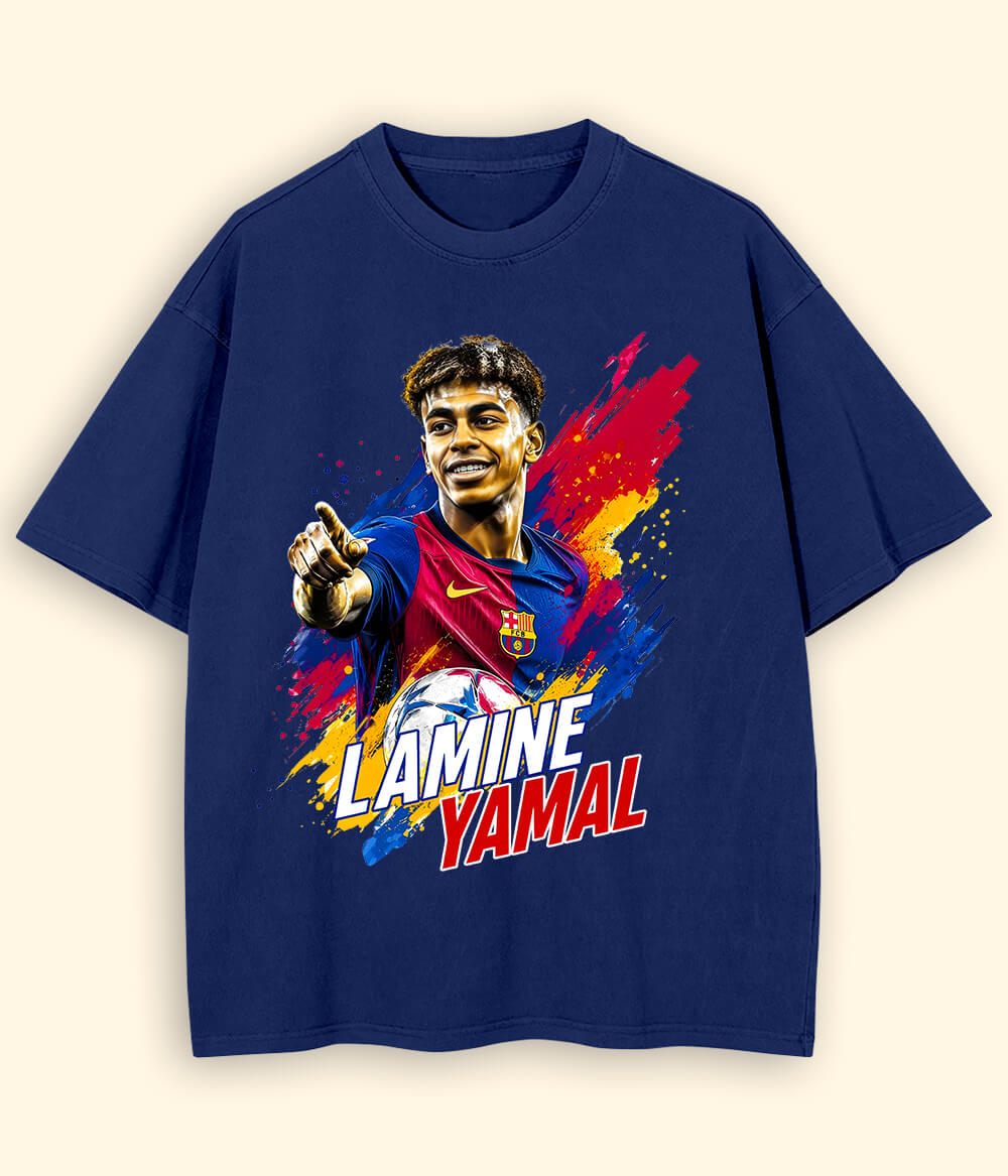 Oversized Lamine Yamal Barcelona Football T-Shirt