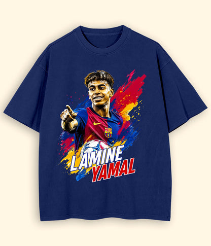 Oversized Lamine Yamal Barcelona Football T-Shirt