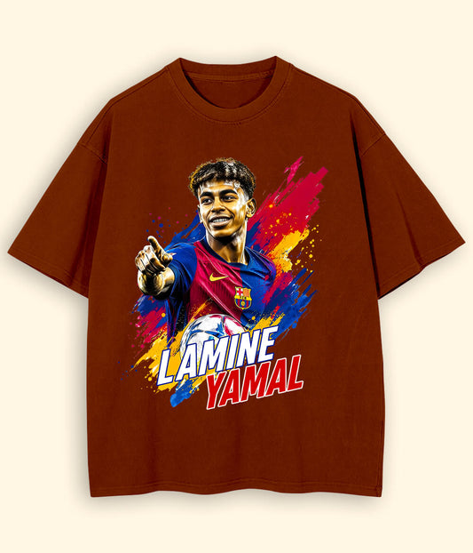 Oversized Lamine Yamal Barcelona Football T-Shirt