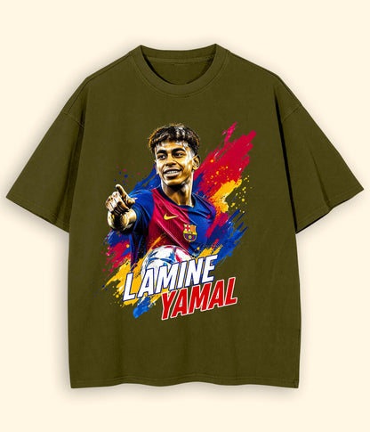 Oversized Lamine Yamal Barcelona Football T-Shirt