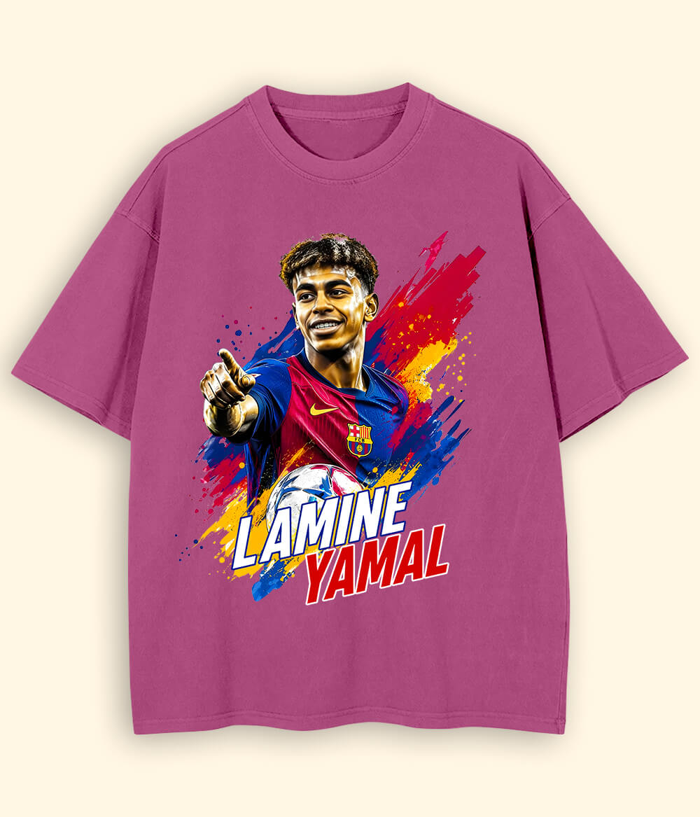 Oversized Lamine Yamal Barcelona Football T-Shirt