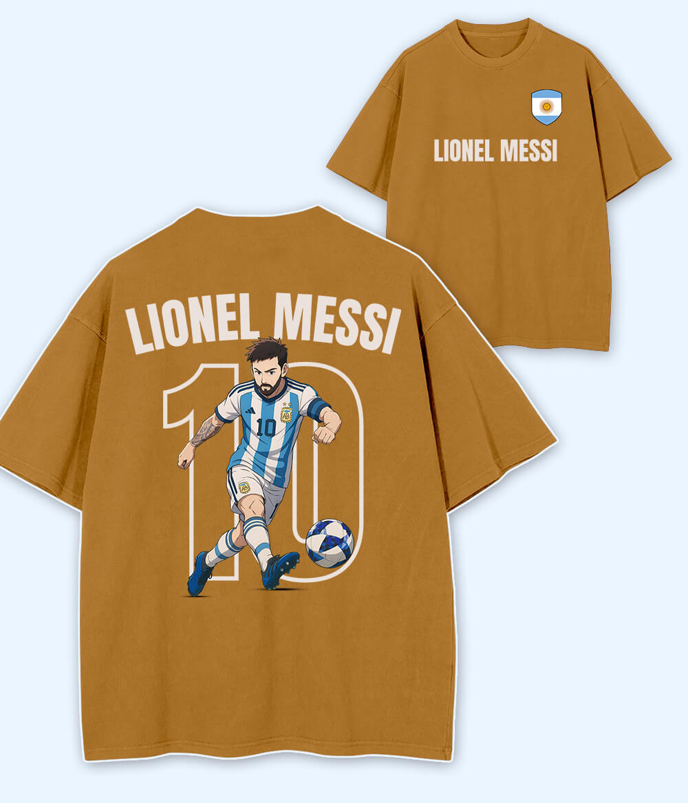 Oversized Lionel Messi Argentina Graphic T-Shirt