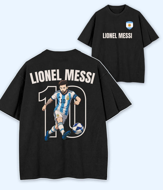 Oversized Lionel Messi Argentina Graphic T-Shirt