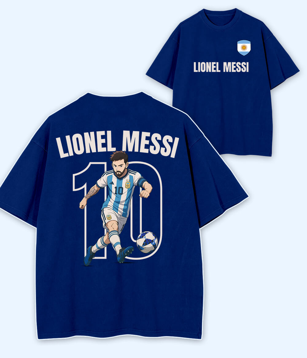 Oversized Lionel Messi Argentina Graphic T-Shirt