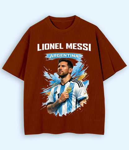 Oversized Lionel Messi Argentina No. 10 Football T-Shirt
