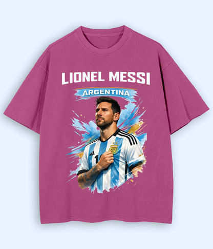 Oversized Lionel Messi Argentina No. 10 Football T-Shirt