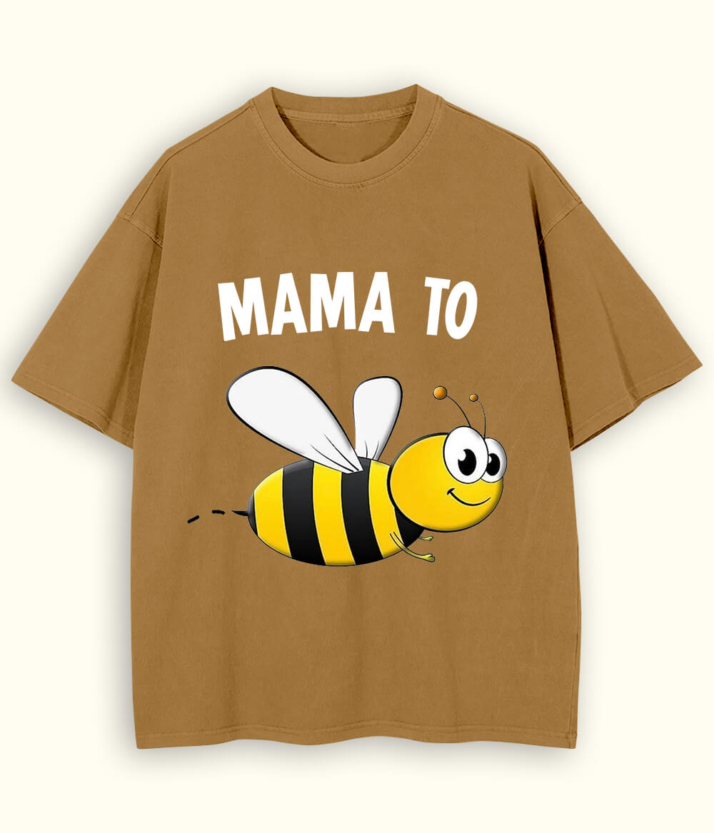 Beige Oversized Mother T-Shirt