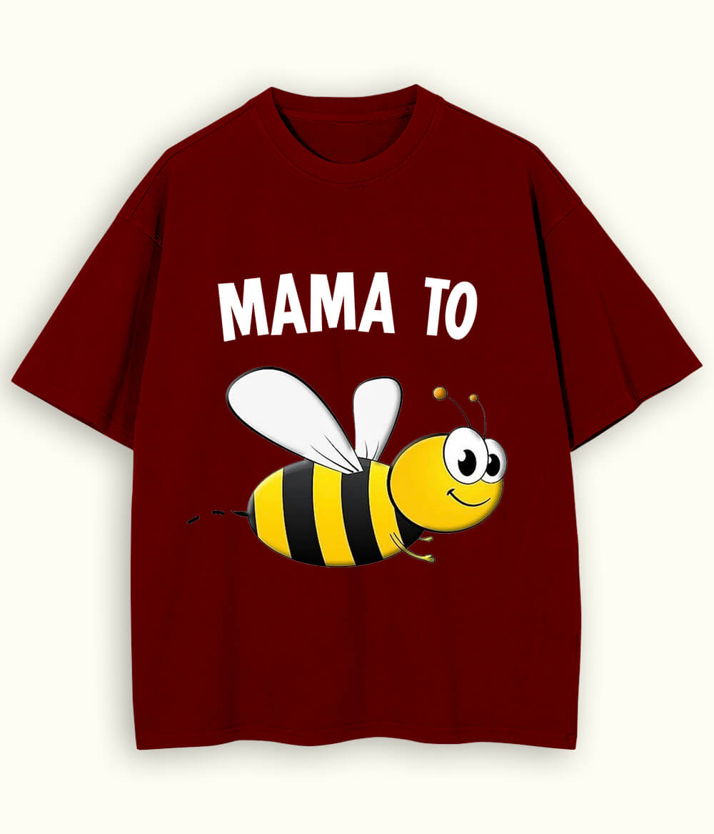 Maroon Oversized Mother T-Shirt