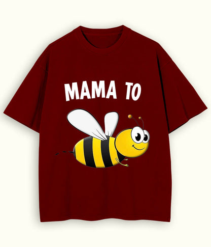 Maroon Oversized Mother T-Shirt