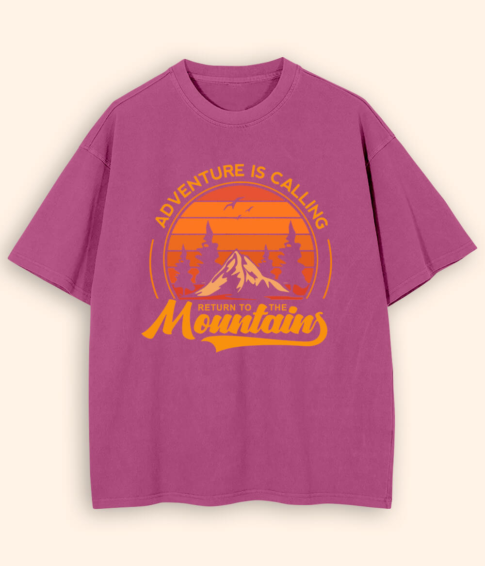 Oversized Mountains Purple T-Shirt (Unisex)