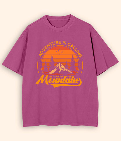 Oversized Mountains Purple T-Shirt (Unisex)