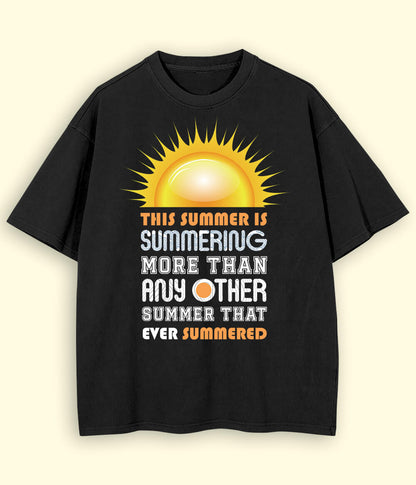 Black Oversized Summer Fun T-Shirt (Unisex)