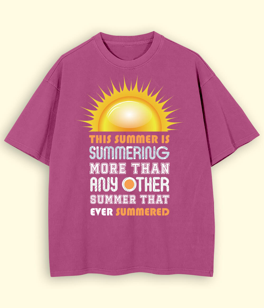 Purple Oversized Summer Fun T-Shirt (Unisex)