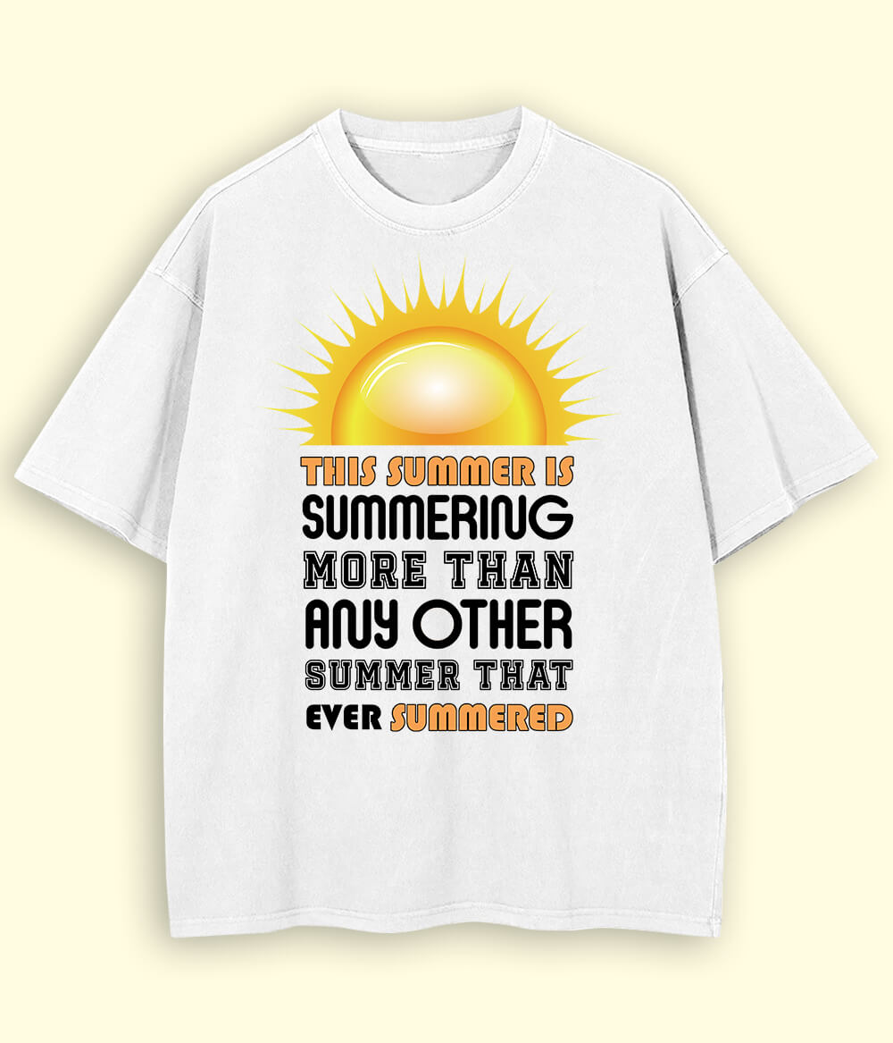 White Oversized Summer Fun T-Shirt (Unisex)