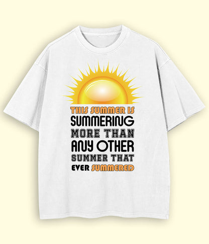 White Oversized Summer Fun T-Shirt (Unisex)