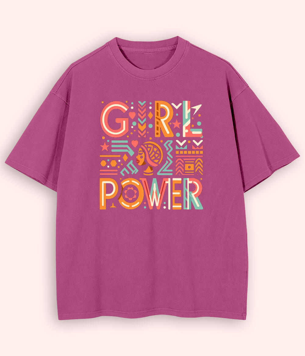Purple Oversized Women Power T-Shirt