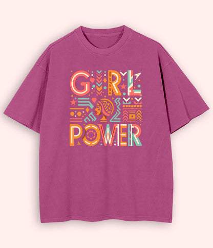 Purple Oversized Women Power T-Shirt