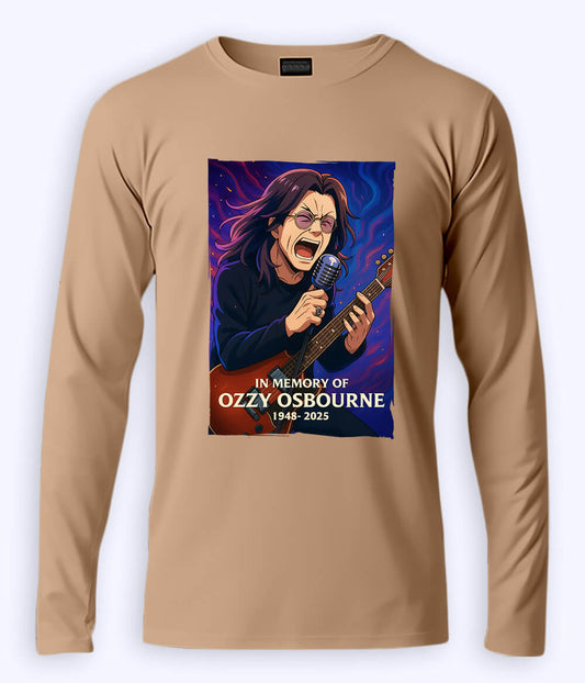 Beige Ozzy Osbourne Fan Long Sleeve T-Shirt (Unisex)