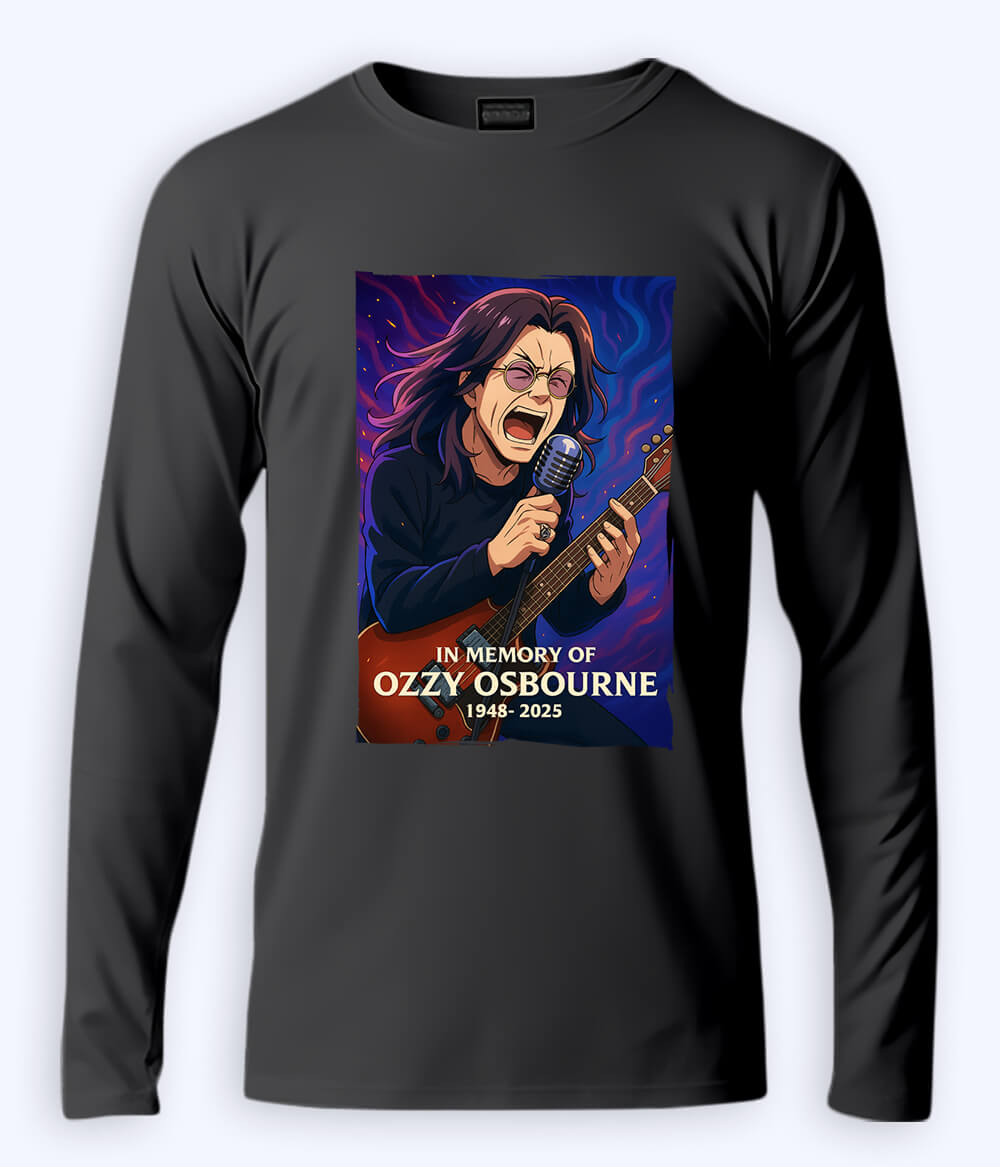 Charcoal Grey Ozzy Osbourne Fan Long Sleeve T-Shirt (Unisex)