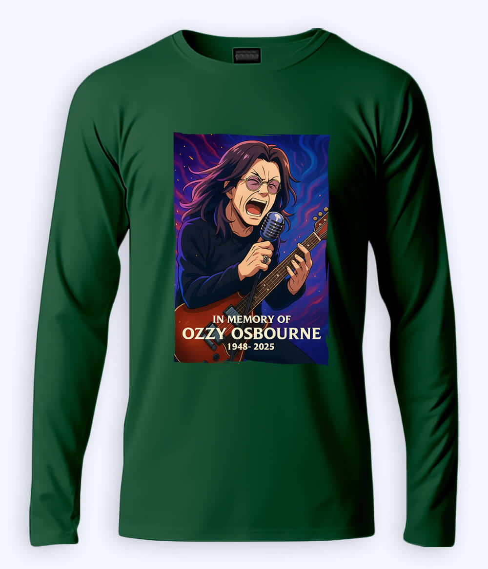 Green Ozzy Osbourne Fan Long Sleeve T-Shirt (Unisex)