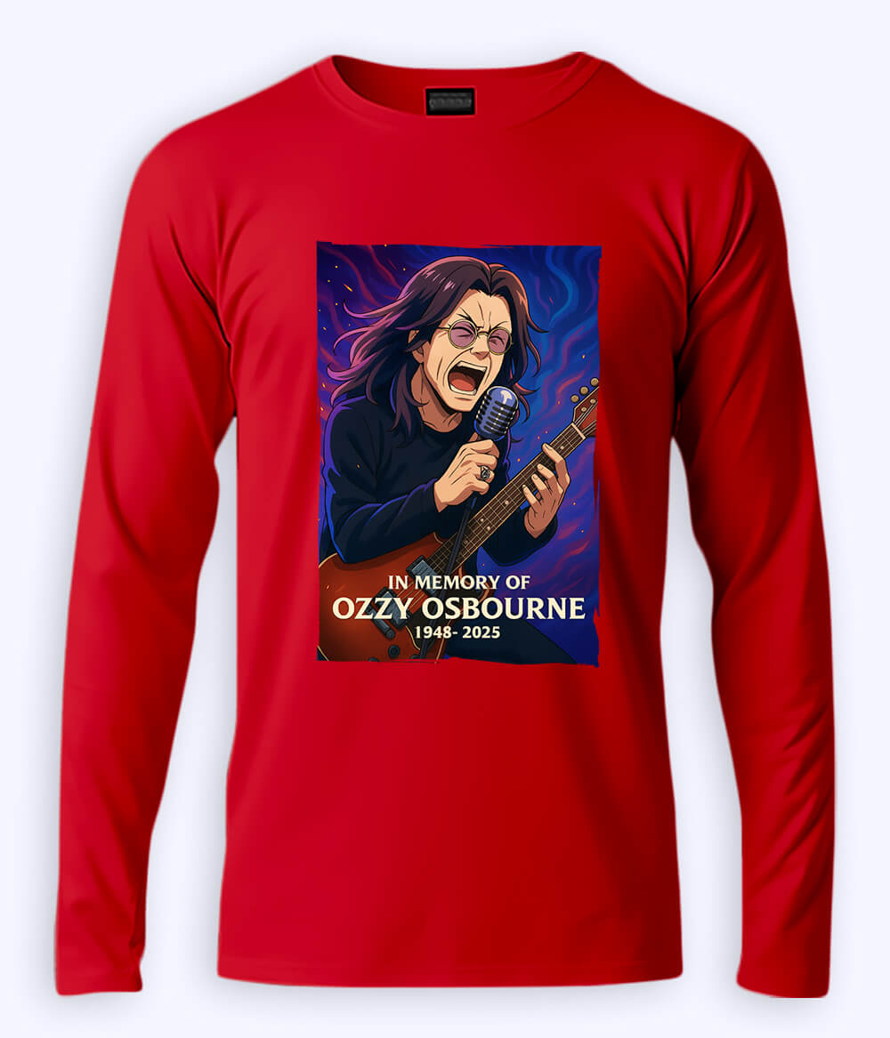 Red Ozzy Osbourne Fan Long Sleeve T-Shirt (Unisex)