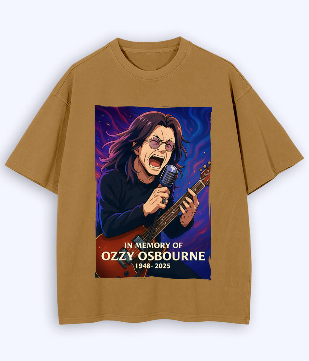 Beige Ozzy Osbourne Oversized T-Shirt (Unisex)