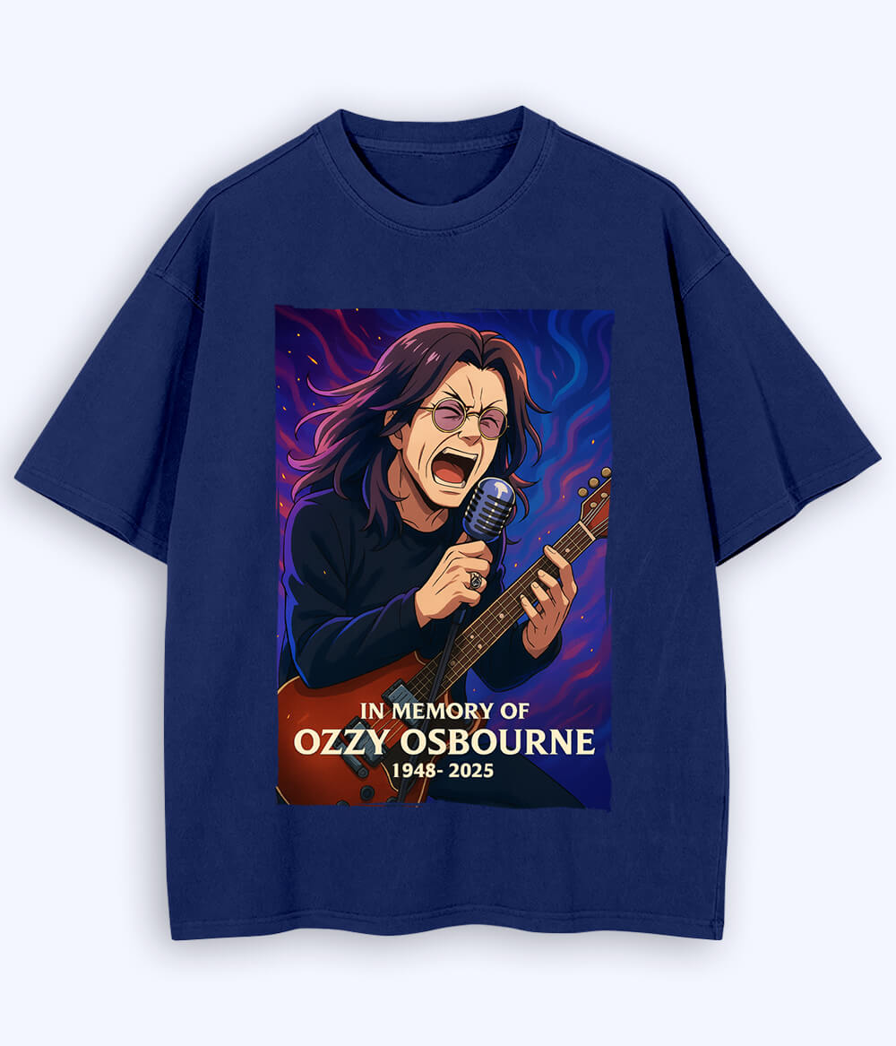 Navy Ozzy Osbourne Oversized T-Shirt (Unisex)