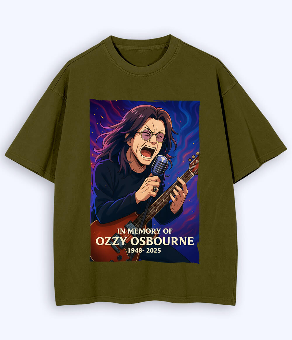Olive Green Ozzy Osbourne Oversized T-Shirt (Unisex)