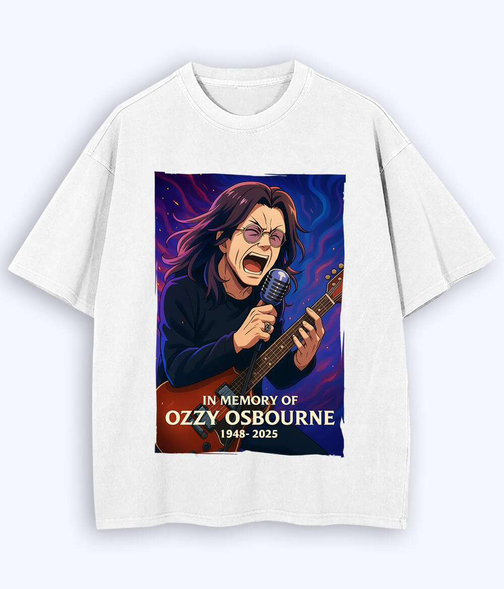 White Ozzy Osbourne Oversized T-Shirt (Unisex)