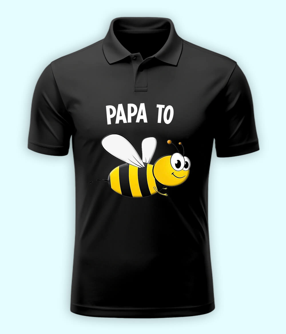 Charcoal Grey Papa to be Polo T-Shirt