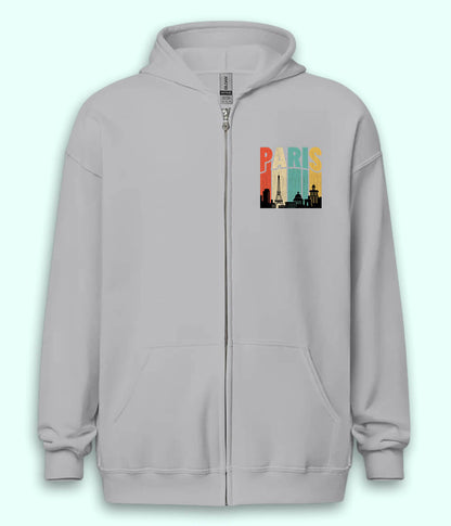 Paris France with The Eiffel Tower Zipper Hoodie (Unisex)