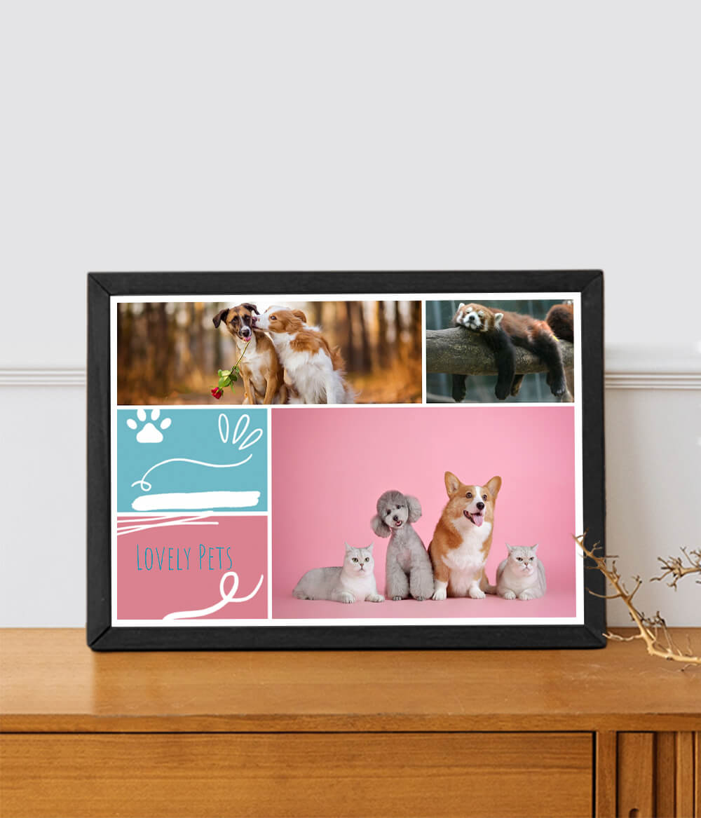 Personalized Paw Prints Collage Frames| Pet Picture Frame