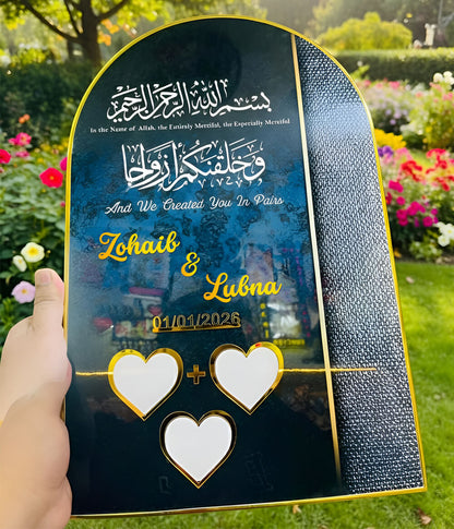 Personalized Resin Nikkah Frame with Box