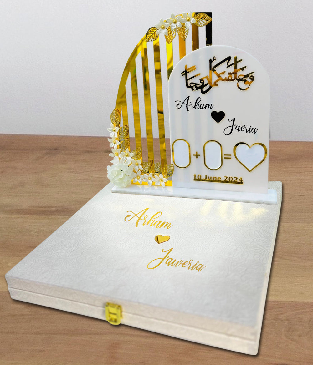 Personalized Acrylic Nikkah Thumb Board with Velvet Box