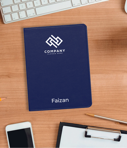 Navy Diary with Company Name and Logo