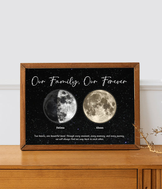 Personalized Two Moon Phase Frame