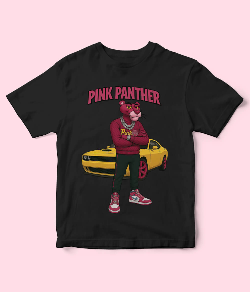 Pink Panther Black Shirt for Kids