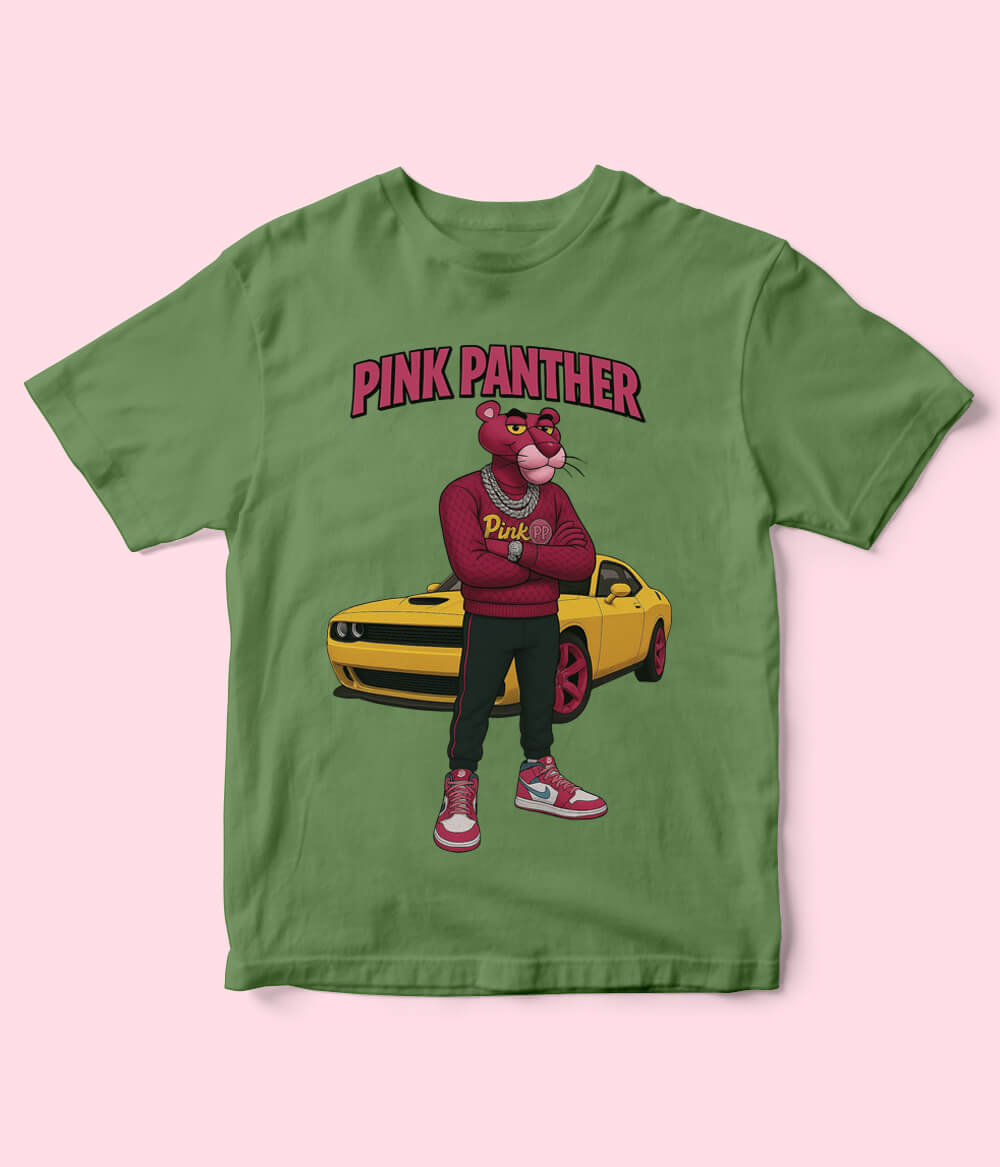 Pink Panther Green Shirt for Kids