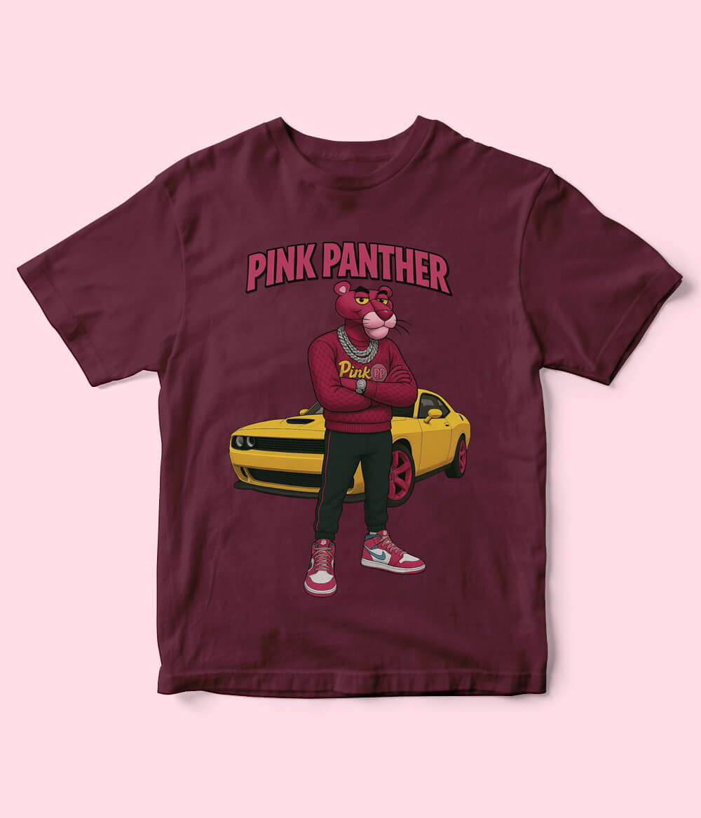 Pink Panther Maroon Shirt for Kids