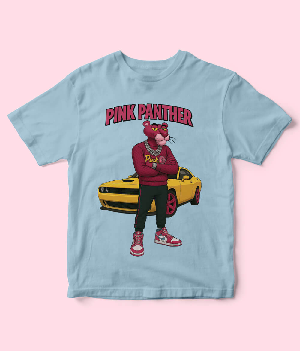 Pink Panther Sky Blue Shirt for Kids