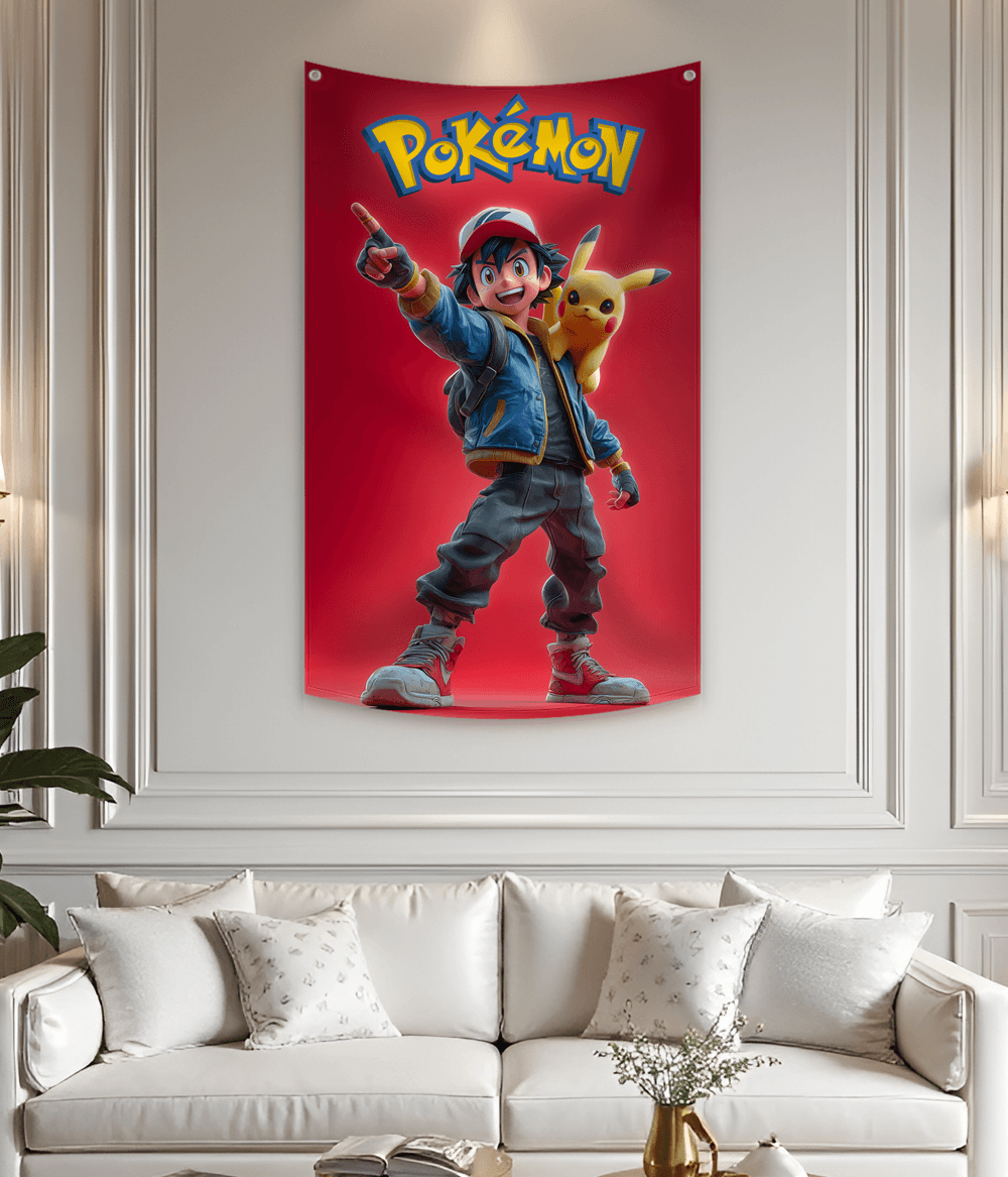 Pokémon Anime Wall Tapestry – Cartoon Bedroom Decor