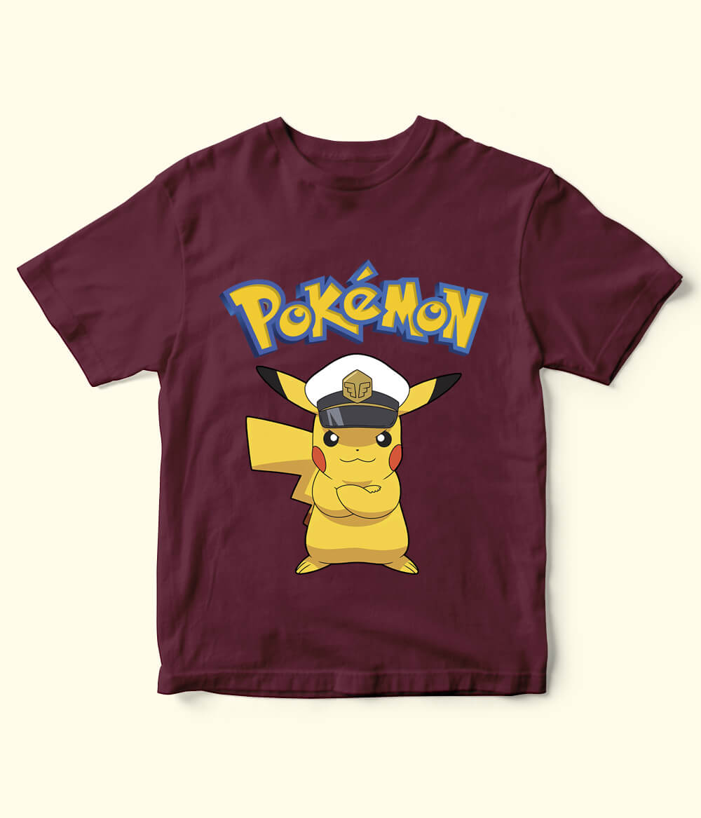 Pokemon Maroon T-Shirt for Kids
