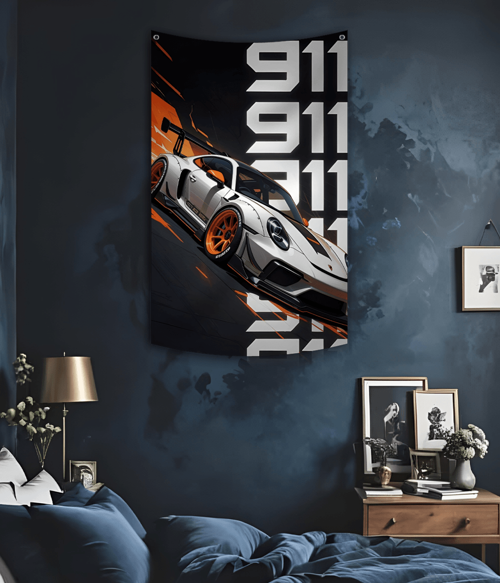 Porsche 911 Sports Car Tapestry