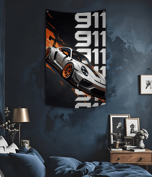 Porsche 911 Sports Car Tapestry