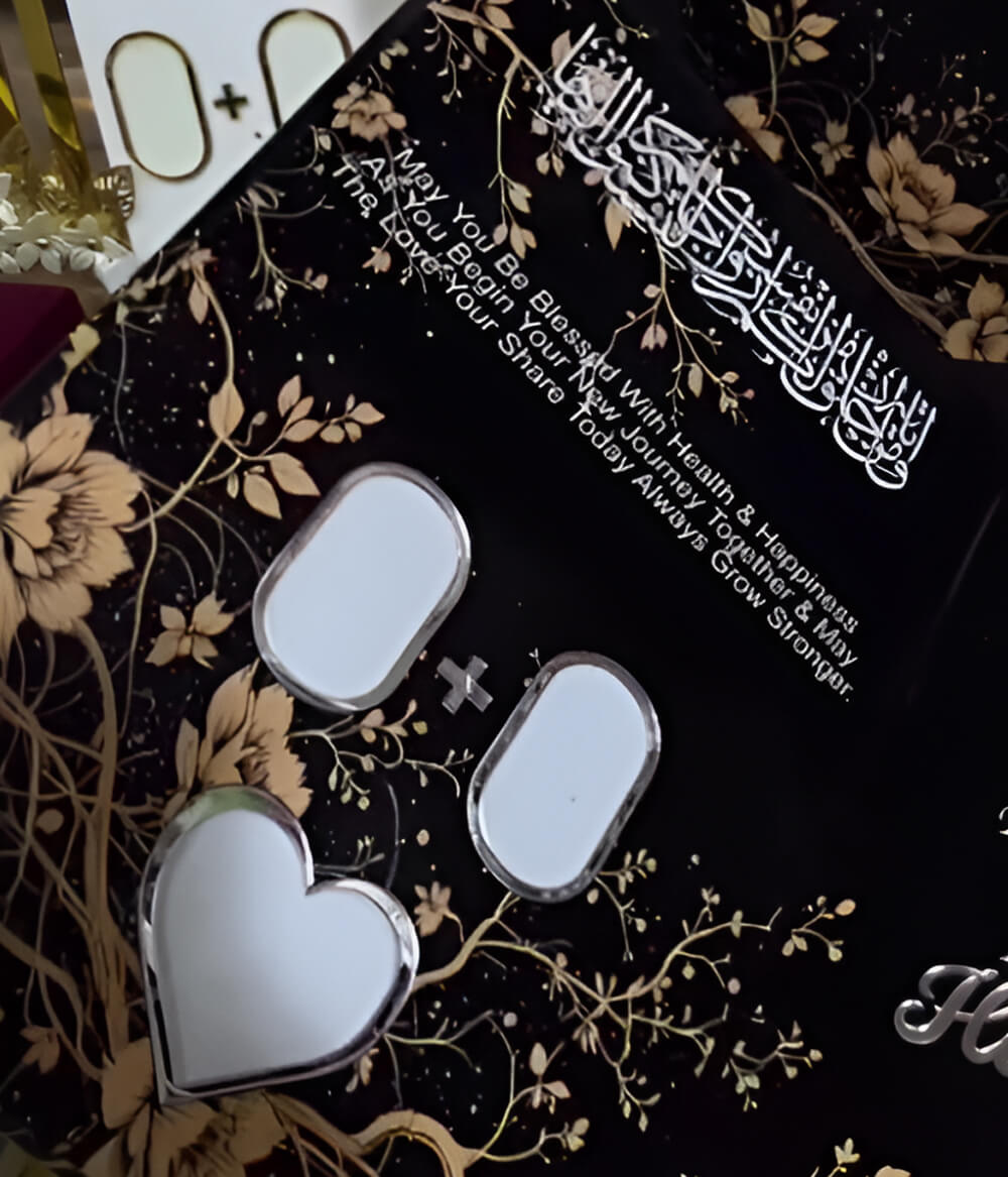 Premium Acrylic Nikah Plate and Pen for Marriage Ceremony Thumb board