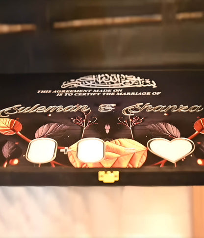 Premium Foldable Velvet Nikkah Booklet with Velvet Box