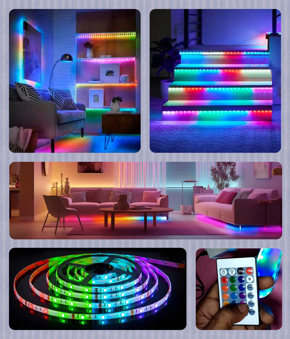 RGB Color Changing Neon Strip Light with Remote