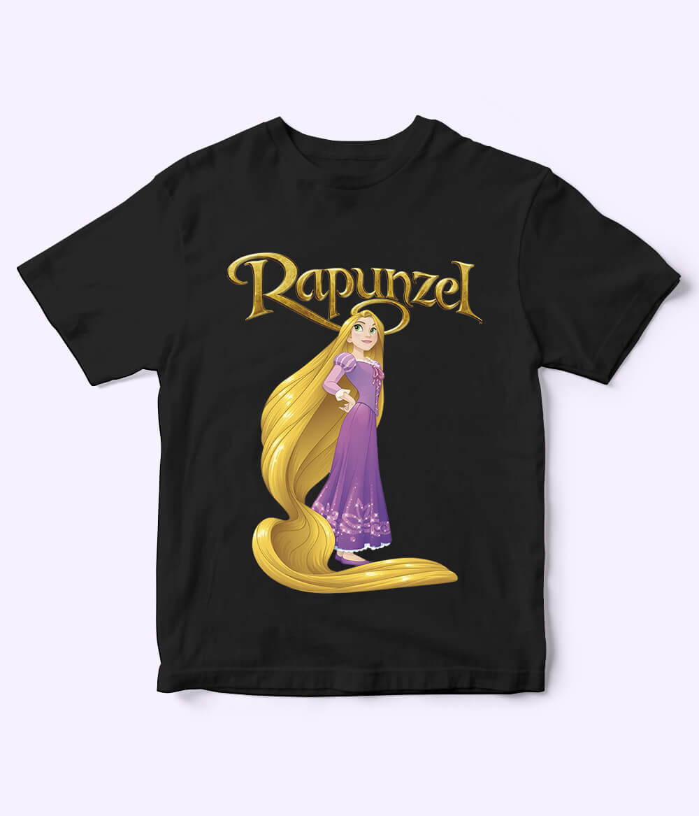 Rapunzel Black Shirt for Girls
