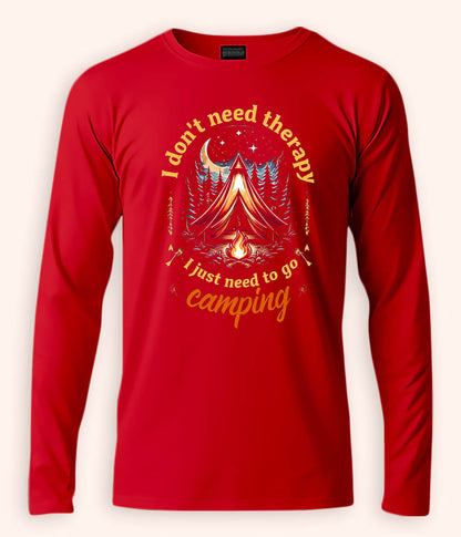 Camping Therapy Long Sleeve T-Shirt (Unisex)