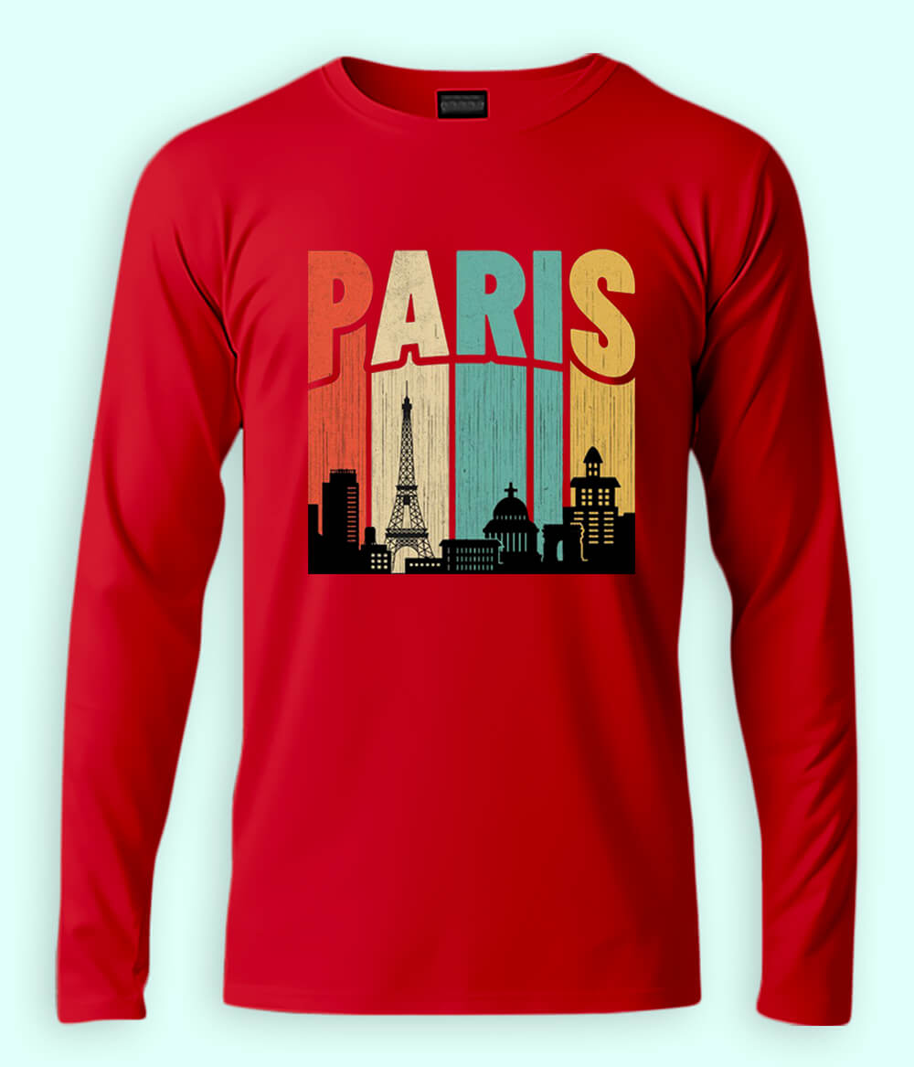 Eiffel Tower Long Sleeve T-Shirt (Unisex)